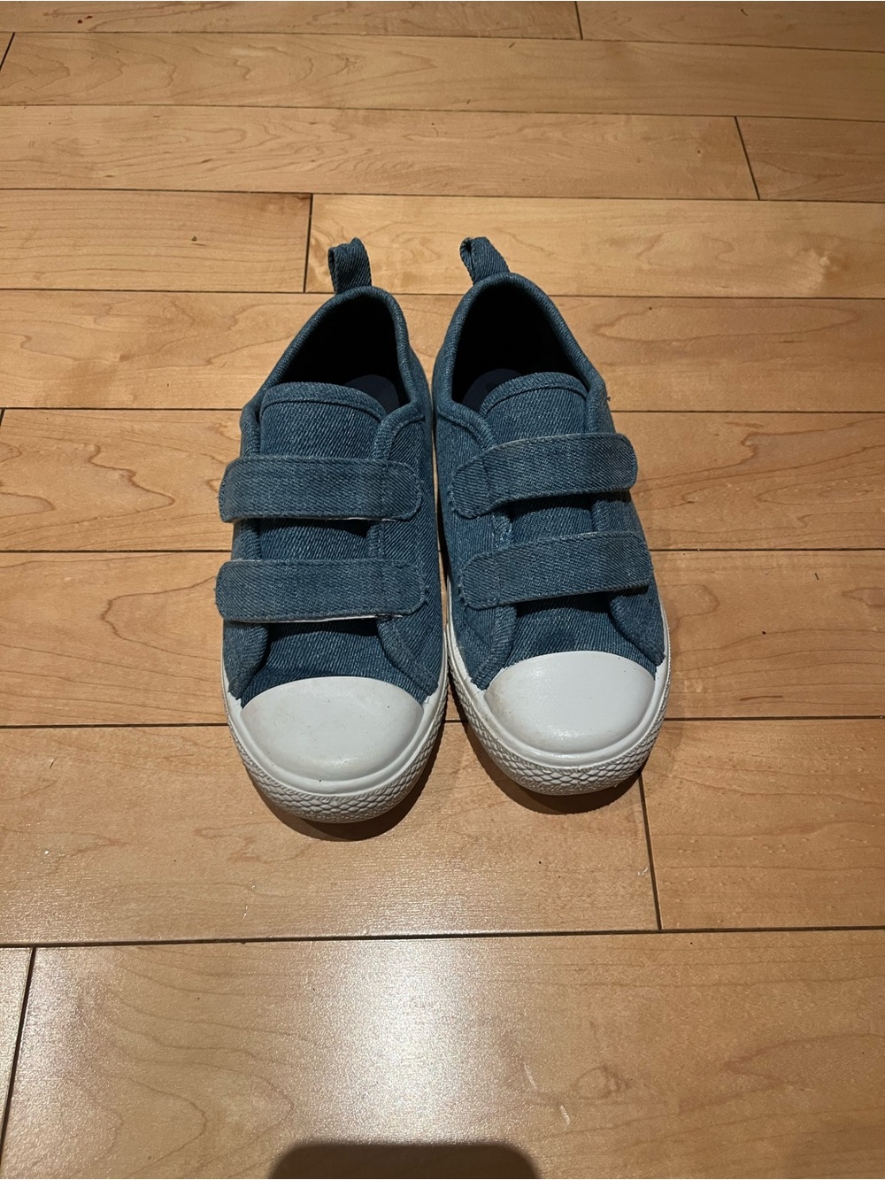 Canvas Velcro Kids Sneakers in Denim Blue